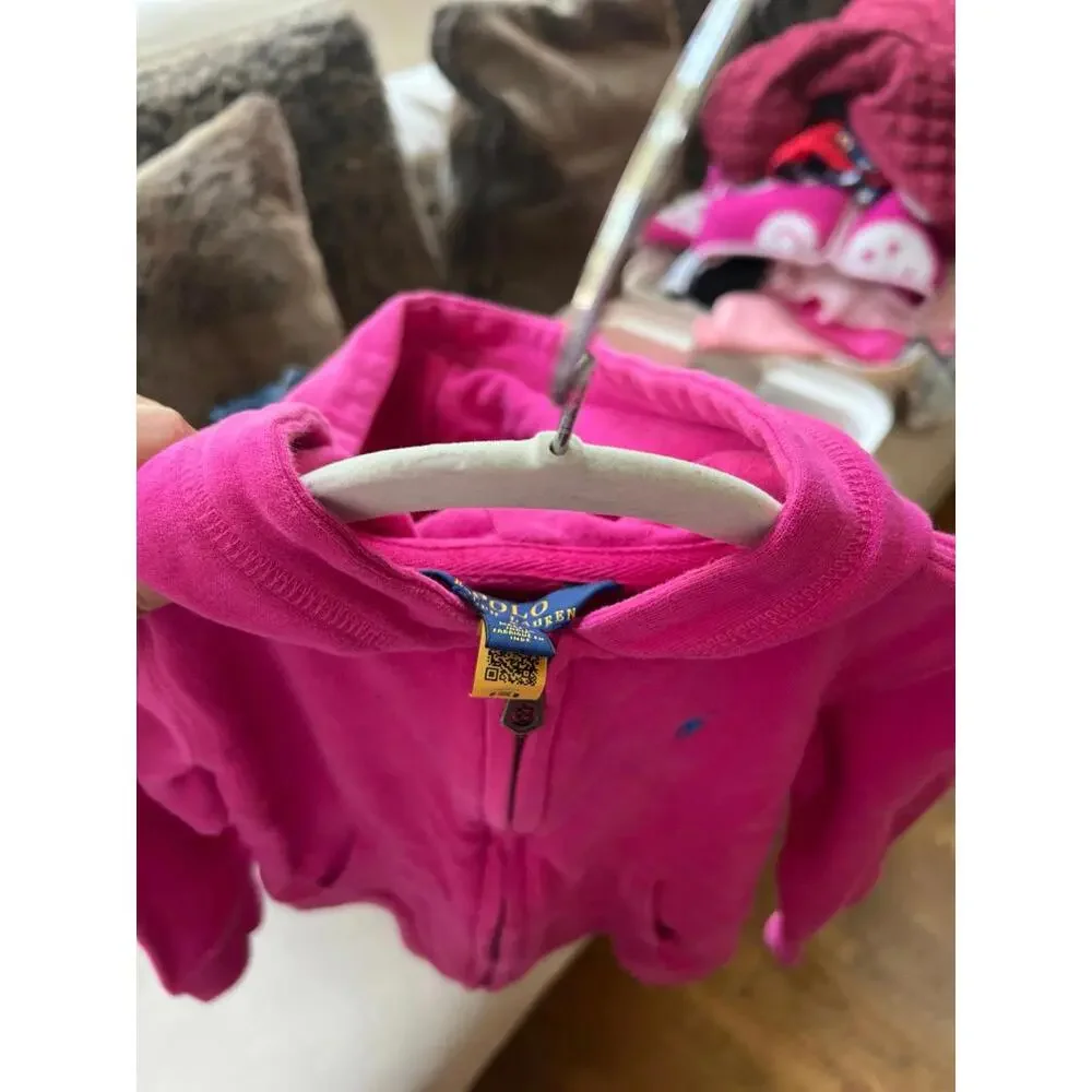 Ralph Lauren polo pink zip-up hoodie‎ size 5
